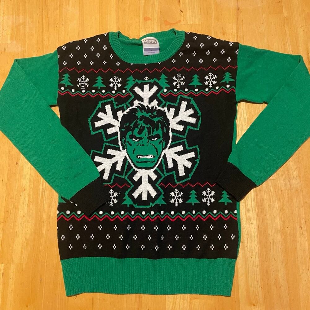 Marvel Hulk Themed Christmas Sweater Women’s Size Small